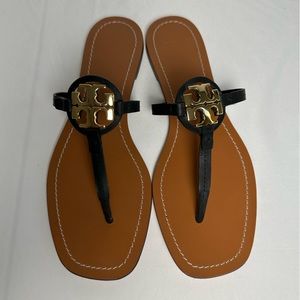 NEW No Box Tory Burch Mini Miller Leather Sandal Black 10